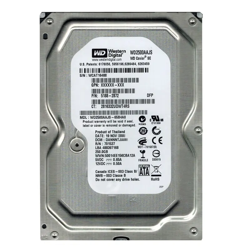 WD2500AAJS-65B4A0.jpg Western Digital - 250GB 7.2K SATA 3.0Gbps 3.5" 8MB Hard Drive - WD2500AAJS-65B4A0 - Image 1