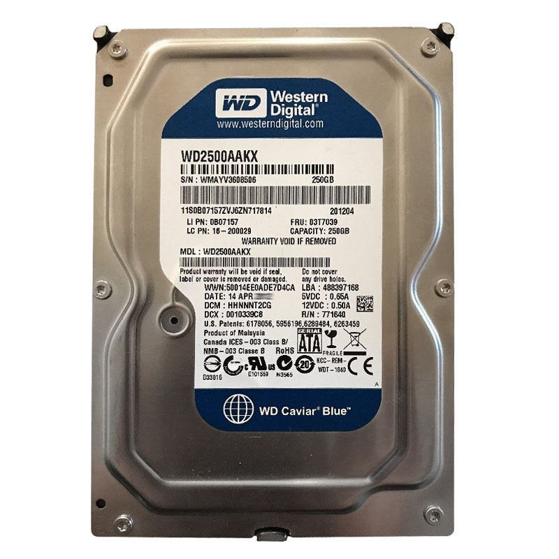 Western Digital - 250GB 7.2K SATA 6.0Gbps 3.5" 16MB Cache Hard Drive - WD2500AAKK