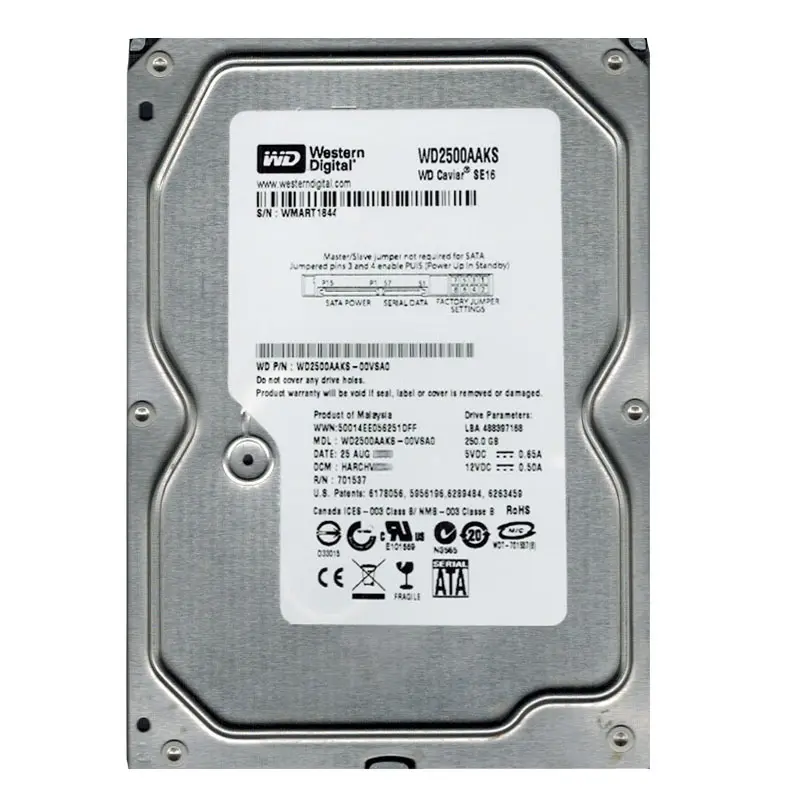 WD2500AAKS-00VSA0.jpg Western Digital - 250GB 7.2K SATA 3.0Gbps 3.5" 16MB Hard Drive - WD2500AAKS-00VSA0 - Image 1