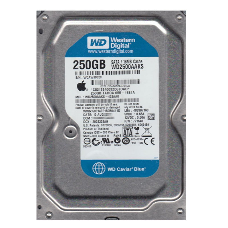 Western Digital - 250GB 7.2K SATA 3.0Gbps 3.5" 16MB Cache Hard Drive - WD2500AAKS-402AA0