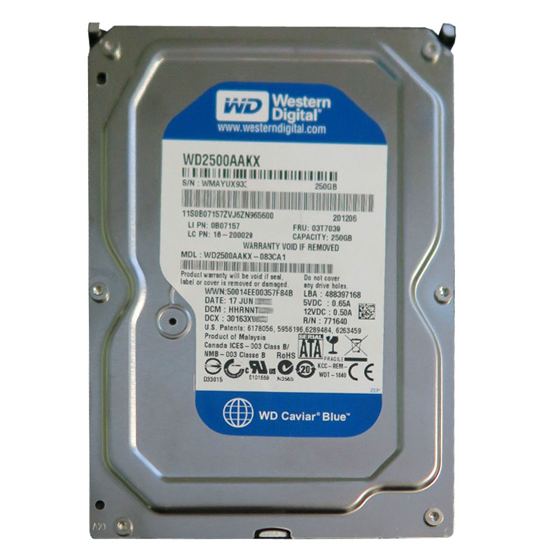 Western Digital - 250GB 7.2K SATA 6.0Gbps 3.5" 16MB Hard Drive - WD2500AAKX-083CA1