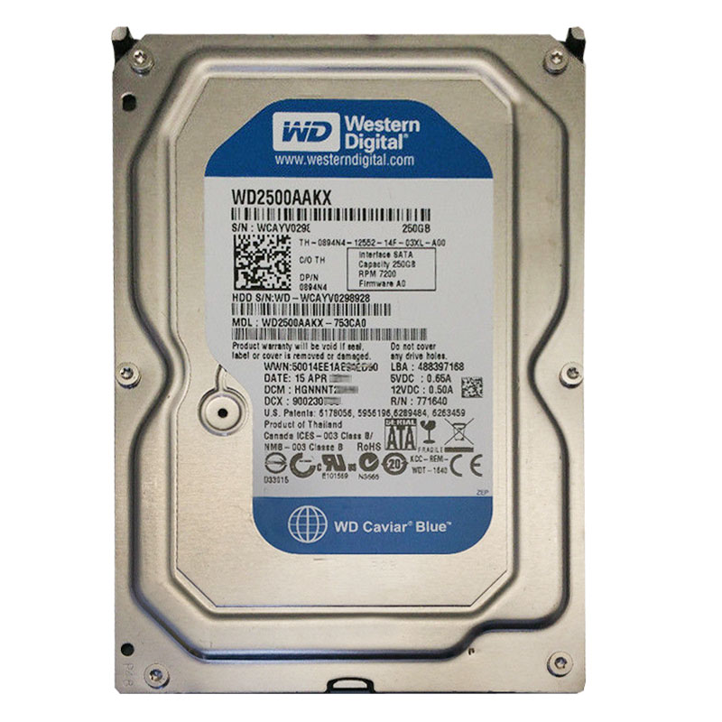 Western Digital - 250GB 7.2K SATA 6.0Gbps 3.5" 16MB Hard Drive - WD2500AAKX-753CA0