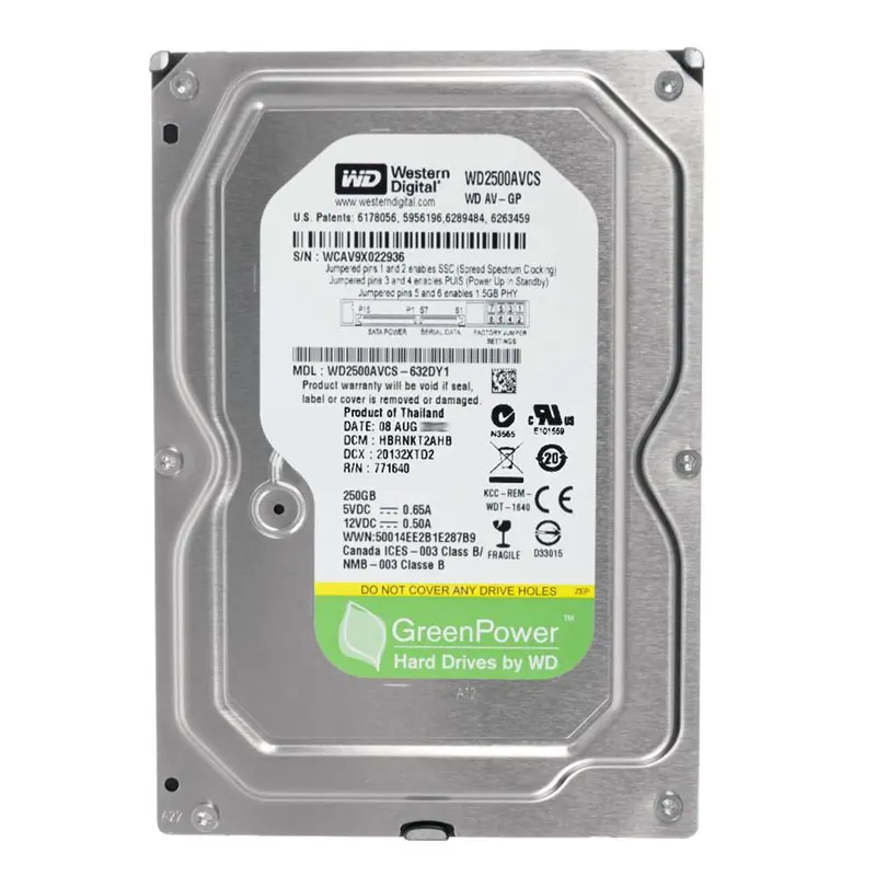 WD2500AVCS-632DY1.jpg Western Digital - 250GB 5.4K SATA 3.0Gbps 3.5" 16MB Cache Hard Drive - WD2500AVCS-632DY1 - Image 1