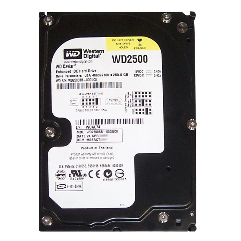 Western Digital - 250GB 7.2K IDE 3.5" 2MB Cache Hard Drive - WD2500BB-00GUC0