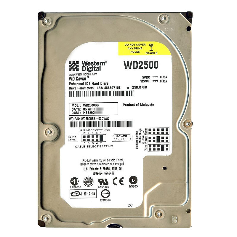 Western Digital - 250GB 7.2K Ultra-ATA/100 3.5" 2MB Cache Hard Drive - WD2500BB