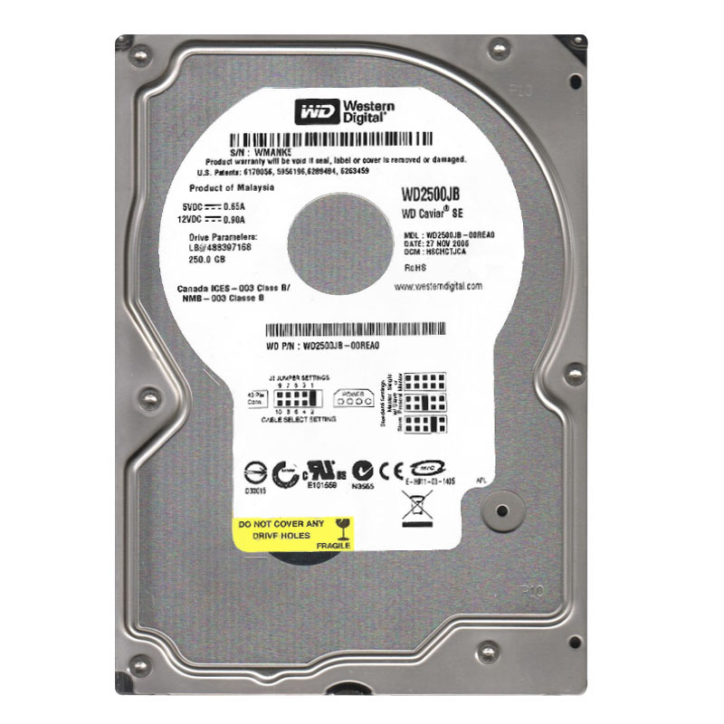 Western Digital - 250GB 7.2K ATA/100 3.5" 8MB Cache Hard Drive - WD2500JB-00REA0