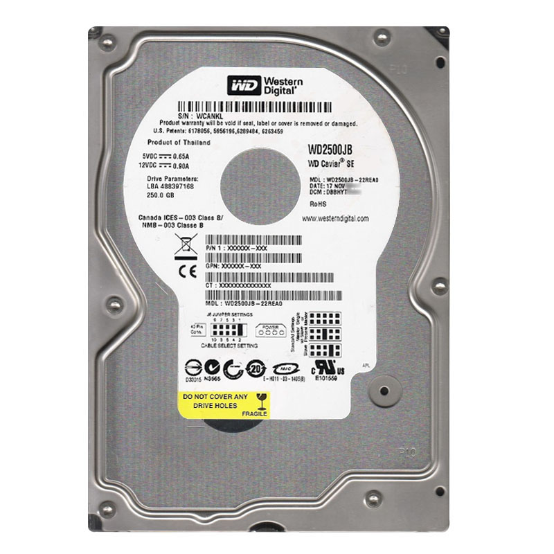 Western Digital - 250GB 7.2K ATA/100 3.5" 8MB Cache Hard Drive - WD2500JB-22REA0