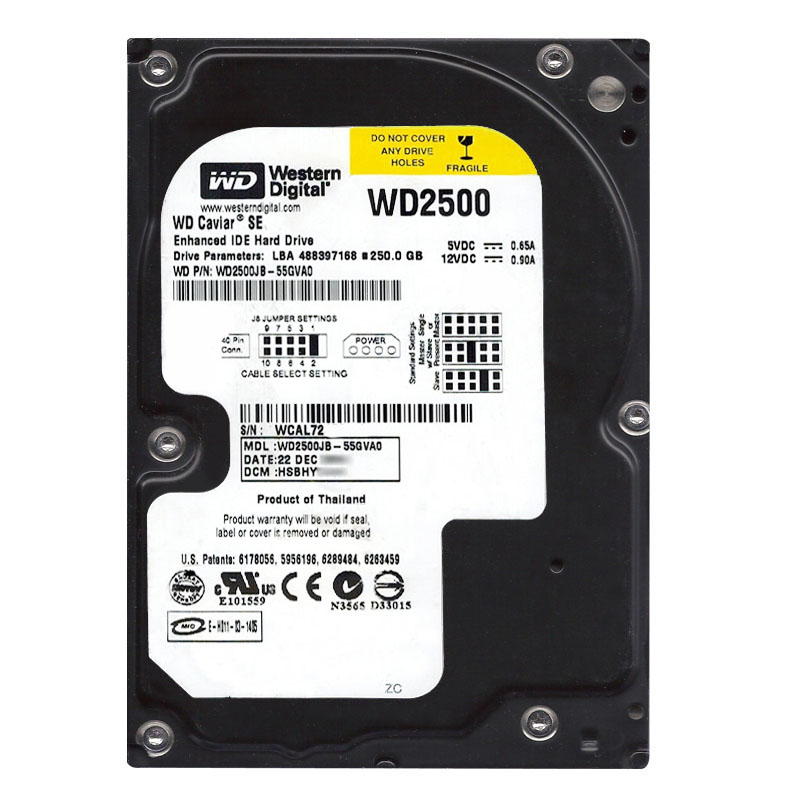 Western Digital - 250GB 7.2K ATA/100 3.5" 8MB Cache Hard Drive - WD2500JB-55GVA0