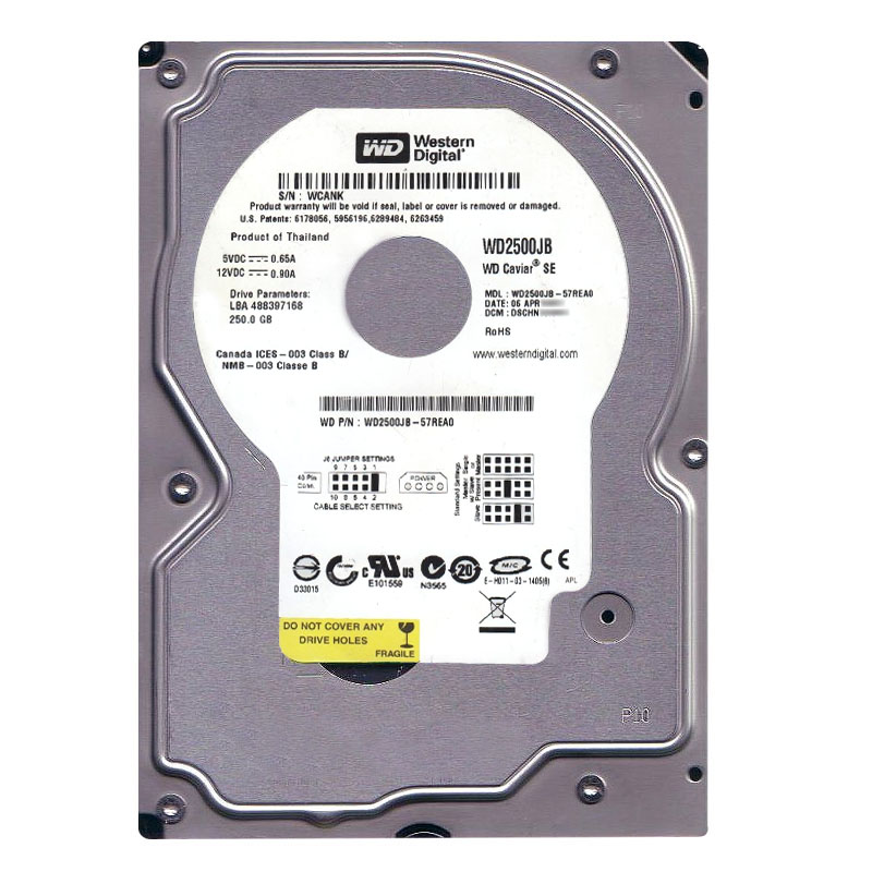 Western Digital - 250GB 7.2K ATA/100 3.5" 8MB Cache Hard Drive - WD2500JB-57REA0