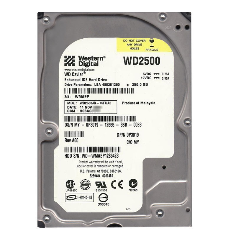 Western Digital - 250GB 7.2K ATA/100 3.5" 8MB Cache Hard Drive - WD2500JB-75FUA0