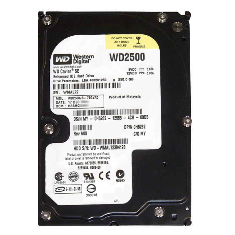 Western Digital - 250GB 7.2K ATA/100 3.5" 8MB Cache Hard Drive - WD2500JB-75GVA0