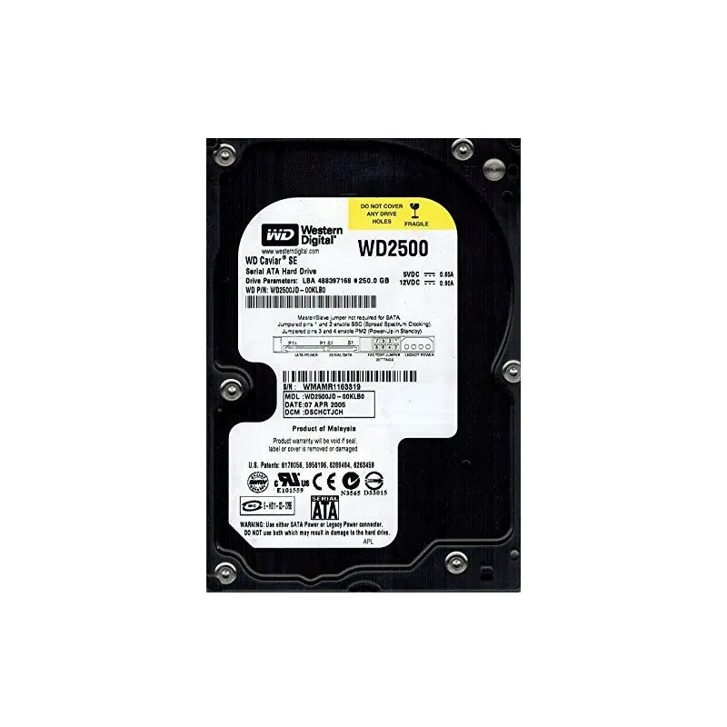 WD2500JD-00KLB0.jpg Western Digital - 250GB 7.2K SATA 3.5" Hard Drive - WD2500JD-00KLB0 - Image 1