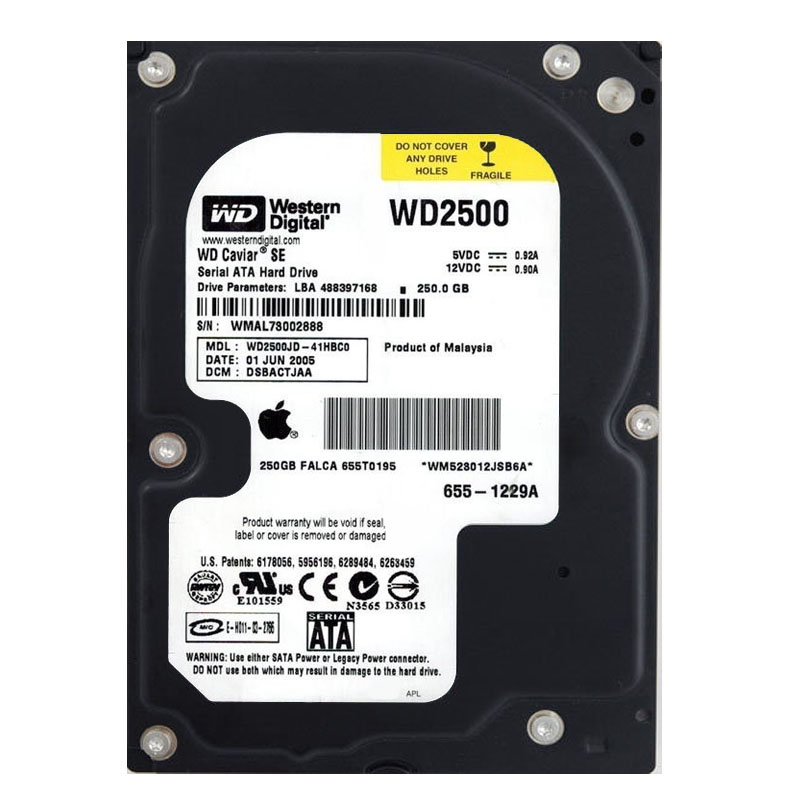 Western Digital - 250GB 7.2K SATA 1.5Gbps 3.5" 8MB Hard Drive - WD2500JD-41HBC0