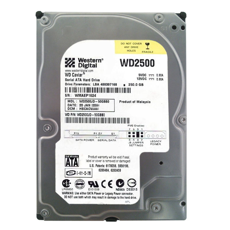Western Digital - 250GB 7.2K SATA 1.5Gbps 3.5" 8MB Hard Drive - WD2500JD-50GBB0