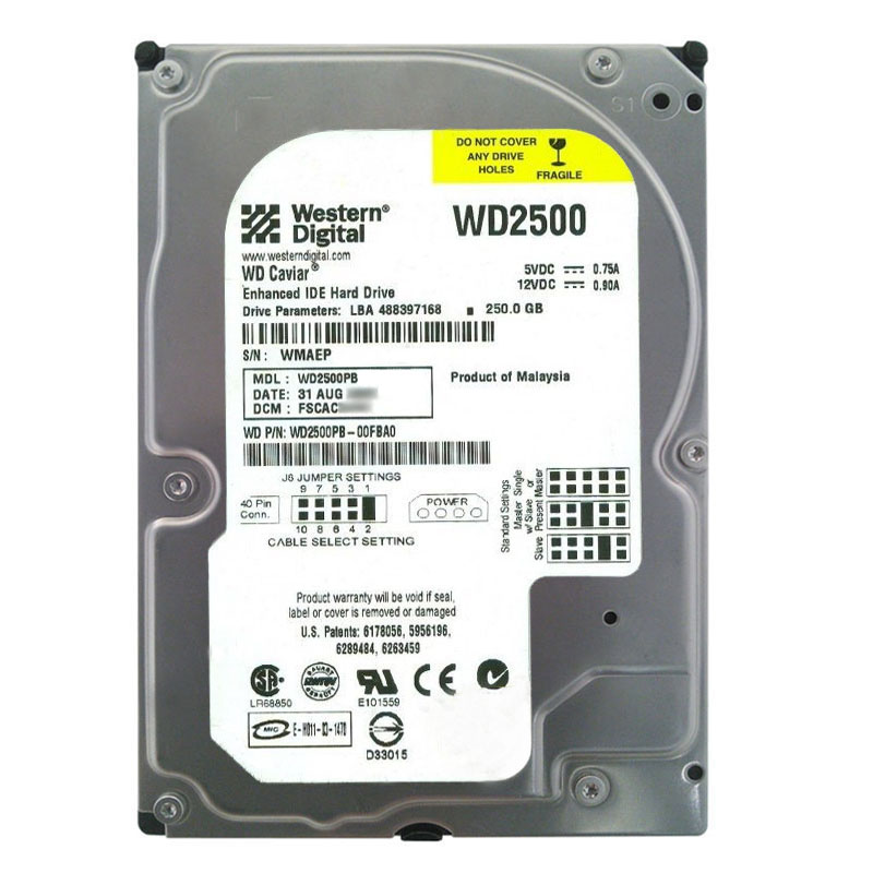 Western Digital - 250GB 7.2K Ultra-ATA/100 3.5" 8MB Cache Hard Drive - WD2500PB