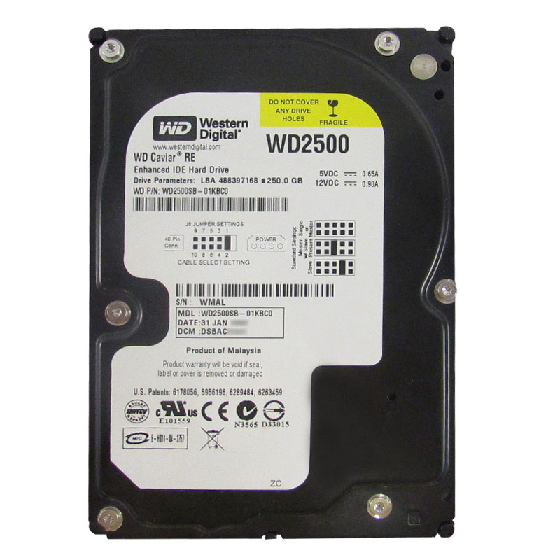Western Digital - 250GB 7.2K IDE 3.5" 8MB Cache Hard Drive - WD2500SB-01KBC0
