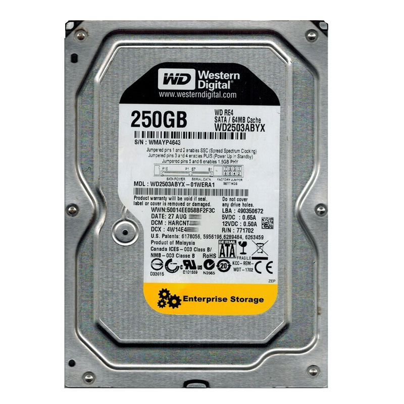 Western Digital - 250GB 7.2K SATA 3.0Gbps 3.5" 64MB Hard Drive - WD2503ABYX-01WERA1
