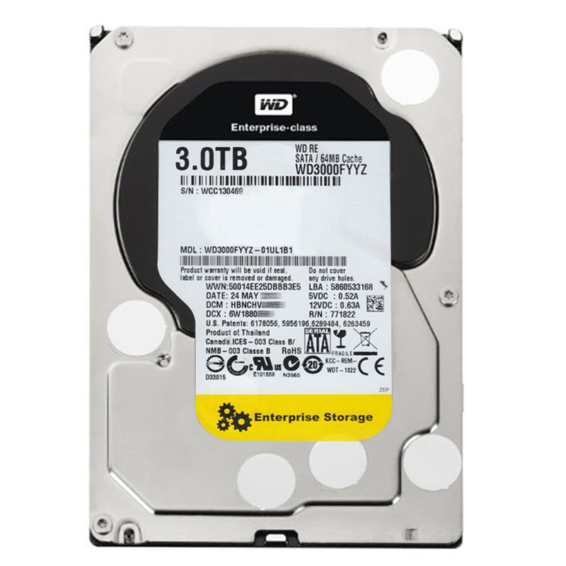 Western Digital - 3TB 7.2K SATA 6.0Gbps 3.5" 64MB Cache Hard Drive - WD3000FYYZ-01UL1B1