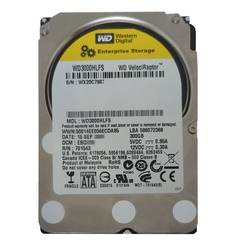 Western Digital - 300GB 10K SATA 3.0Gbps 3.5" 16MB Hard Drive - WD3000HLFS