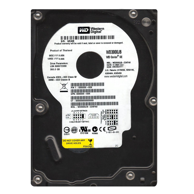 Western Digital - 300GB 7.2K IDE 3.5" 8MB Cache Hard Drive - WD3000JB-22KFA0