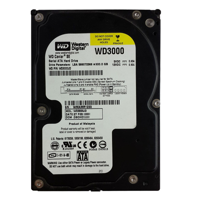 Western Digital - 300GB 7.2K SATA 1.5Gbps 3.5" 8MB Hard Drive - WD3000JD