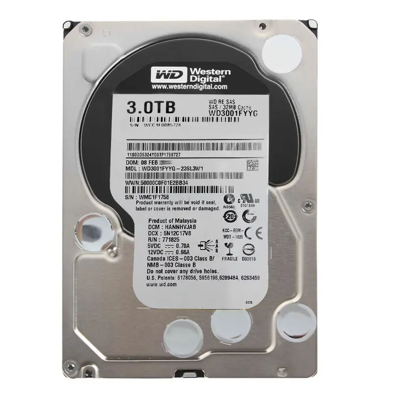 WD3001FYYG-23SL3W1.jpg Western Digital - 3TB 7.2K SAS 3.5" 32MB Cache Hard Drive - WD3001FYYG-23SL3W1 - Image 1
