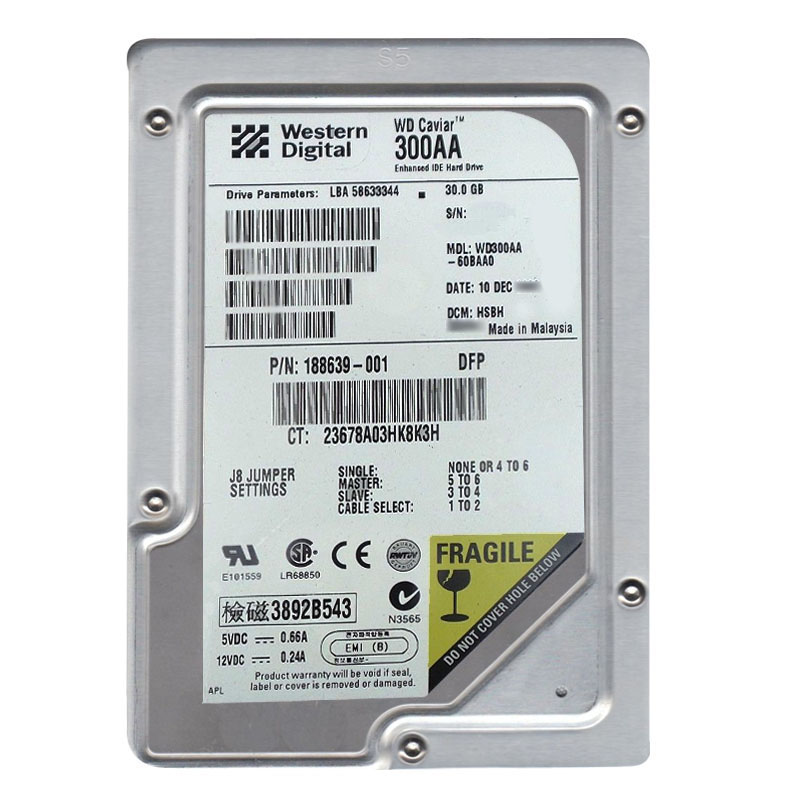 Western Digital - 30GB 5.4K Ultra-ATA/66 3.5" 2MB Cache Hard Drive - WD300AA-60BAA0