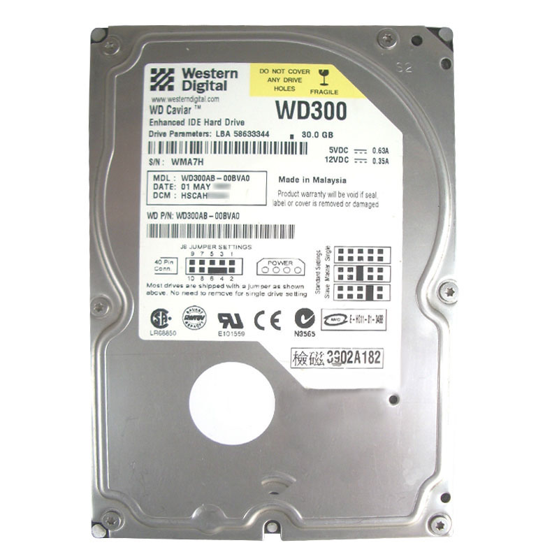 Western Digital - 30GB 5.4K IDE 3.5" 2MB Cache Hard Drive - WD300AB-00BVA0