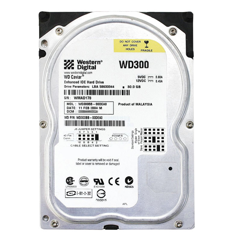 Western Digital - 30GB 7.2K IDE 3.5" 2MB Cache Hard Drive - WD300BB-00DEA0