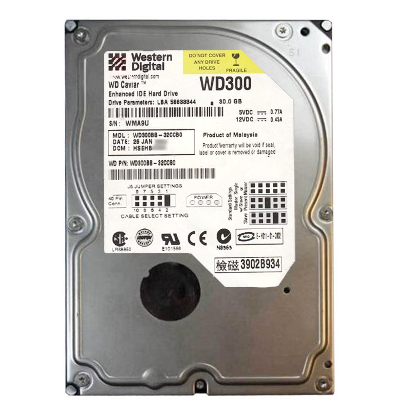 Western Digital - 30GB 7.2K EIDE 3.5" 2MB Cache Hard Drive - WD300BB-32CCB0