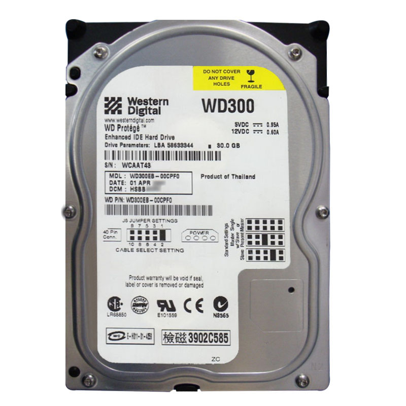 Western Digital - 30GB 7.2K EIDE 3.5" 2MB Cache Hard Drive - WD300EB-00CPF0