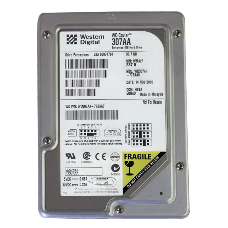 Western Digital - 30.7GB 5.4K EIDE 3.5" 2MB Cache Hard Drive - WD307AA-77BAA0