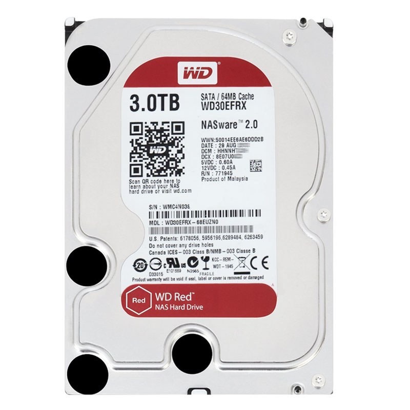 Western Digital - 3TB 5.4K SATA 6.0Gbps 3.5" 64MB Hard Drive - WD30EFRX-68EUZN0