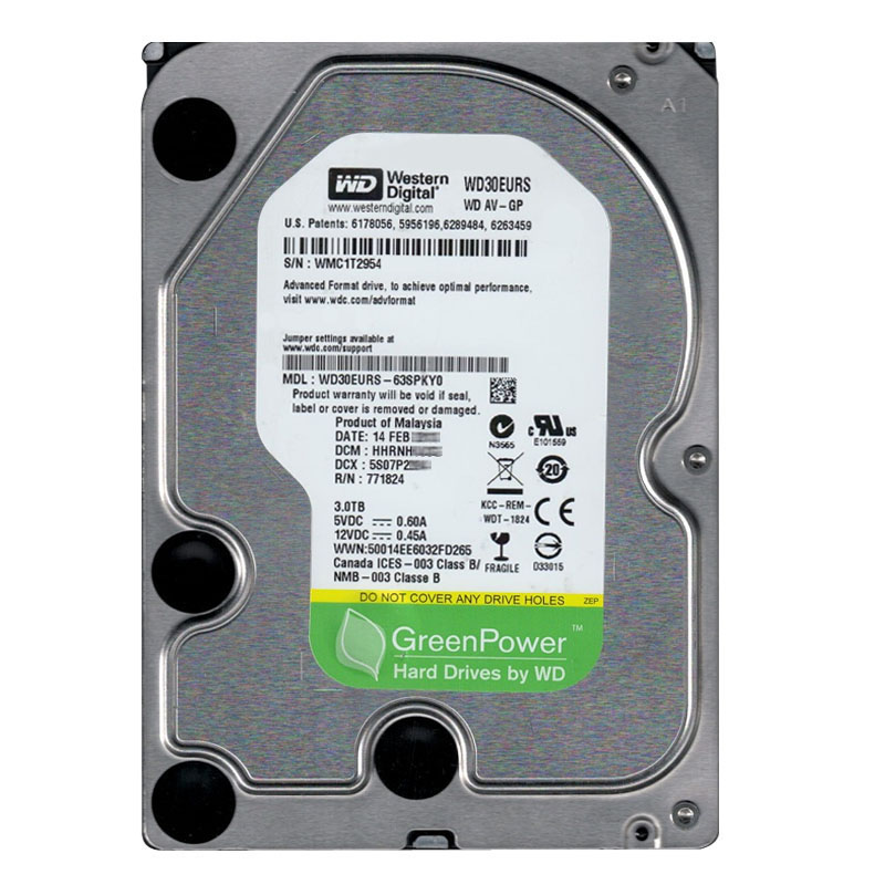 Western Digital - 3TB IntelliPower SATA 3.0Gbps 3.5" 64MB Hard Drive - WD30EURS-63SPKY0