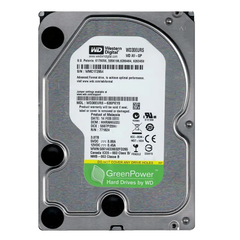 WD30EURS-63SPKY0.jpg Western Digital - 3TB IntelliPower SATA 3.0Gbps 3.5" 64MB Hard Drive - WD30EURS-63SPKY0 - Image 1