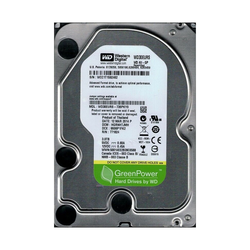 Western Digital - 3TB 5.4K SATA 3.5" Hard Drive - WD30EURS-73SPKY0