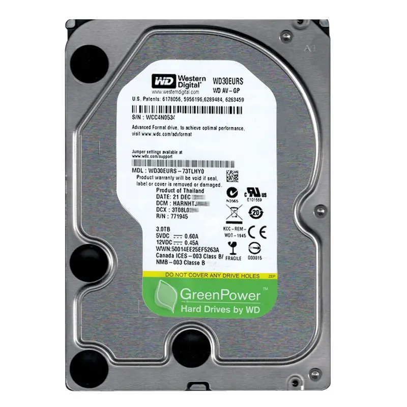 WD30EURS-73TLHY0.jpg Western Digital - 3TB IntelliPower SATA 3.0Gbps 3.5" 64MB Hard Drive - WD30EURS-73TLHY0 - Image 1