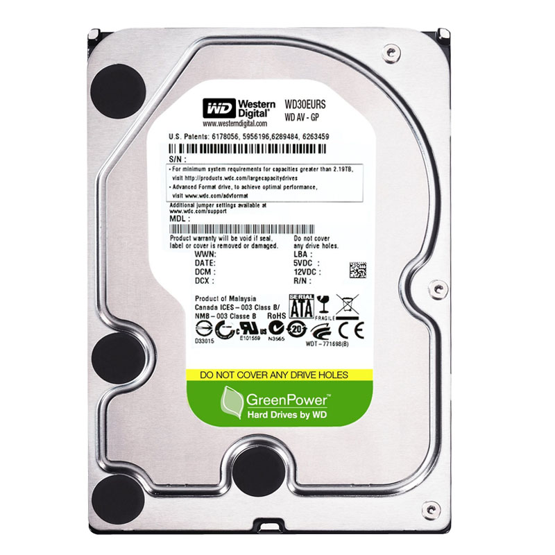 Western Digital - 3TB IntelliPower SATA 3.0Gbps 3.5" 64MB Hard Drive - WD30EURS