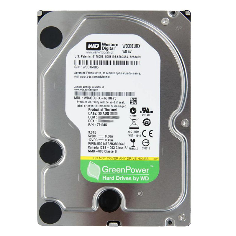 Western Digital - 3TB IntelliPower SATA 6.0Gbps 3.5" 64MB Cache Hard Drive - WD30EURX-63T0FY0