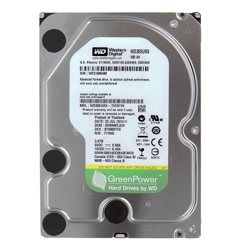 Western Digital - 3TB 5.4K SATA 6.0Gbps 3.5" 64MB Cache Hard Drive - WD30EURX-73T0FY0