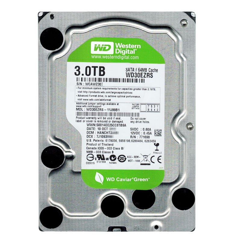 Western Digital - 3TB IntelliPower SATA 3.0Gbps 3.5" 64MB Hard Drive - WD30EZRS-11J99B1