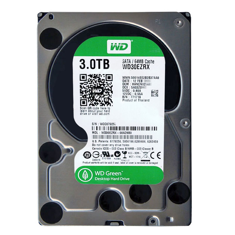 Western Digital - 3TB IntelliPower SATA 6.0Gbps 3.5" 64MB Hard Drive - WD30EZRX-00AZ6B0