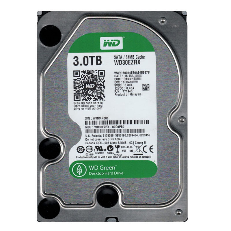 Western Digital - 3TB IntelliPower SATA 6.0Gbps 3.5" 64MB Hard Drive - WD30EZRX-00D8PB0