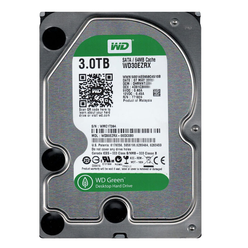 Western Digital - 3TB IntelliPower SATA 6.0Gbps 3.5" 64MB Hard Drive - WD30EZRX-00DC0B0
