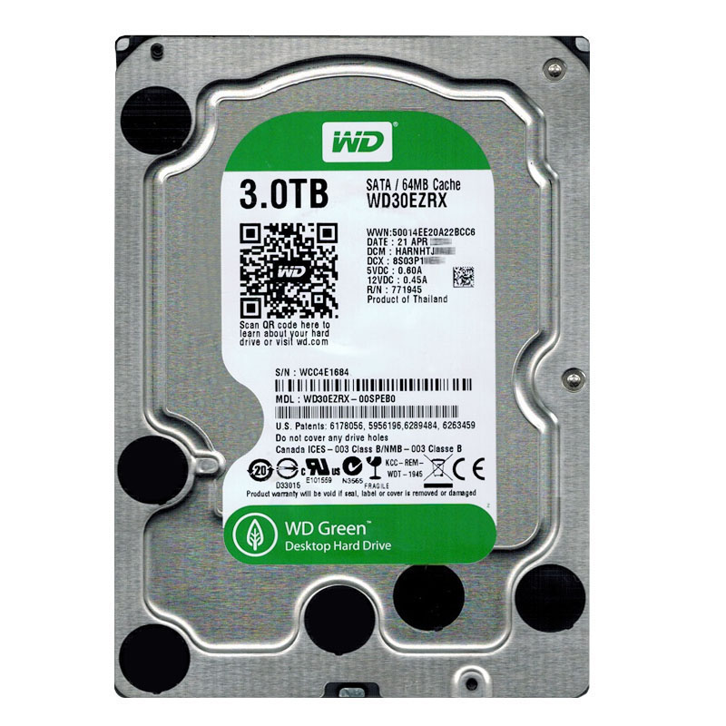 Western Digital - 3TB IntelliPower SATA 6.0Gbps 3.5" 64MB Hard Drive - WD30EZRX-00SPEB0