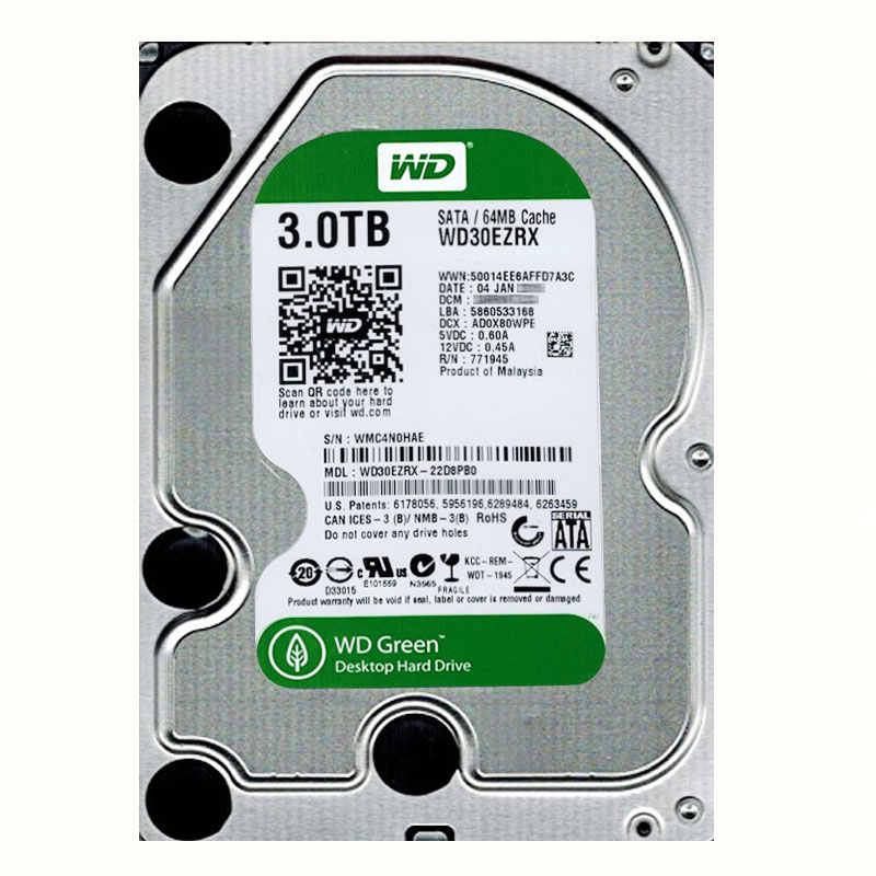 Western Digital - 3TB IntelliPower SATA 6.0Gbps 3.5" 64MB Cache Hard Drive - WD30EZRX-22D8PB0