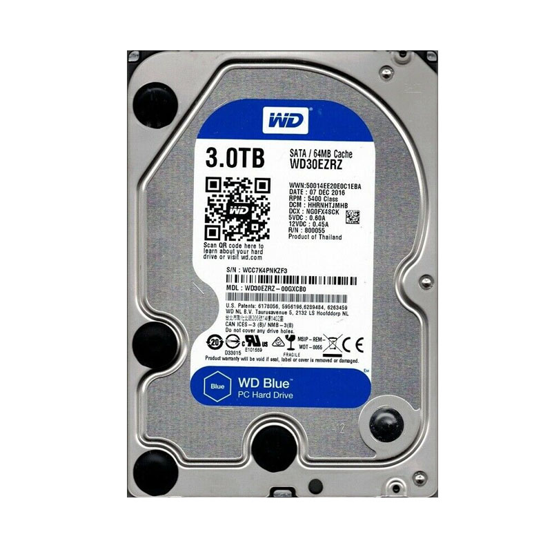 Western Digital - 3TB 5.4K SATA 3.5" 64MB Cache Hard Drive - WD30EZRZ-00GXCB0
