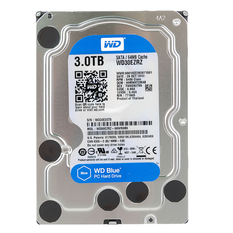 Western Digital - 3TB 5.4K SATA 6.0Gbps 3.5" 64MB Cache Hard Drive - WD30EZRZ-00WN9B0