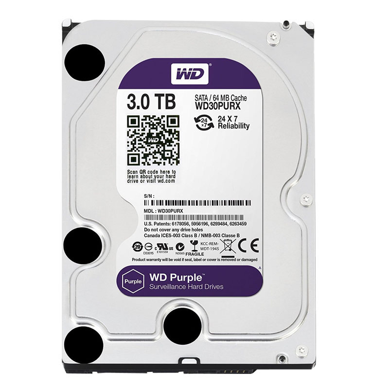 Western Digital - 3TB 5.4K SATA 6.0Gbps 3.5" 64MB Cache Hard Drive - WD30PURZ