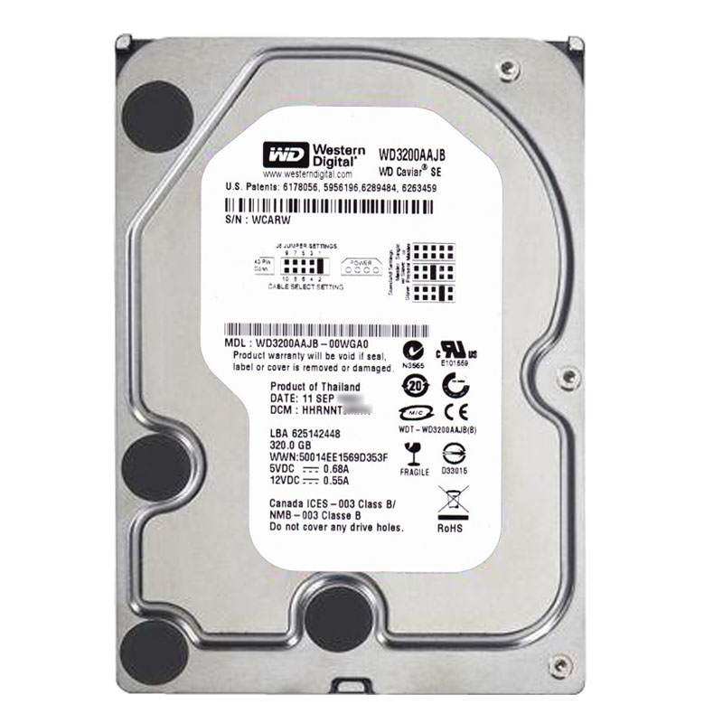 Western Digital - 320GB 7.2K IDE Ultra-ATA/100 3.5" 8MB Cache Hard Drive - WD3200AAJB-00WGA0